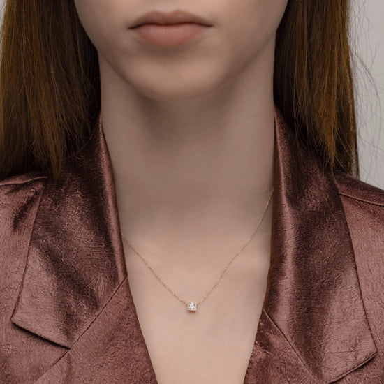 Collana catena Alisia Zenith in argento e zircone quadrato MISURA UNICA