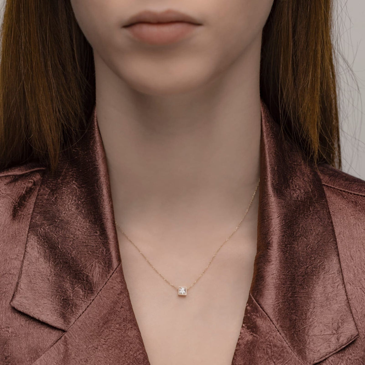 Collana catena Alisia Zenith in argento e zircone quadrato MISURA UNICA