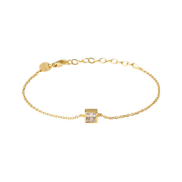 Bracciale catena Alisia Zenith in argento e zircone quadrato 18,5 cm