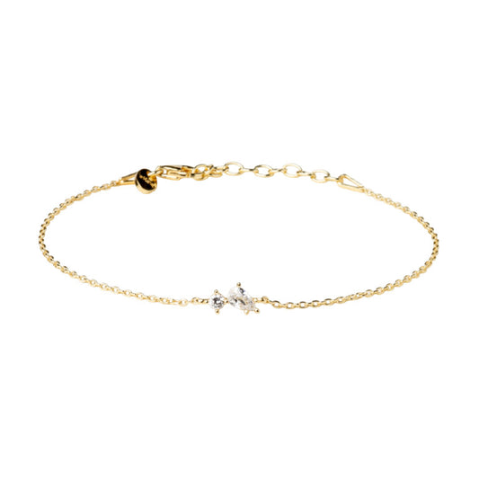 Bracciale catena Alisia Ember in argento dorato e zirconi 18,5 cm