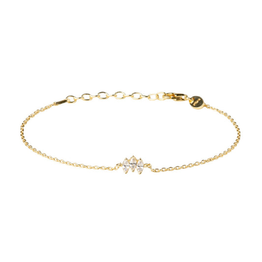 Bracciale catena Alisia Aether in argento dorato e zirconi 18,5 cm