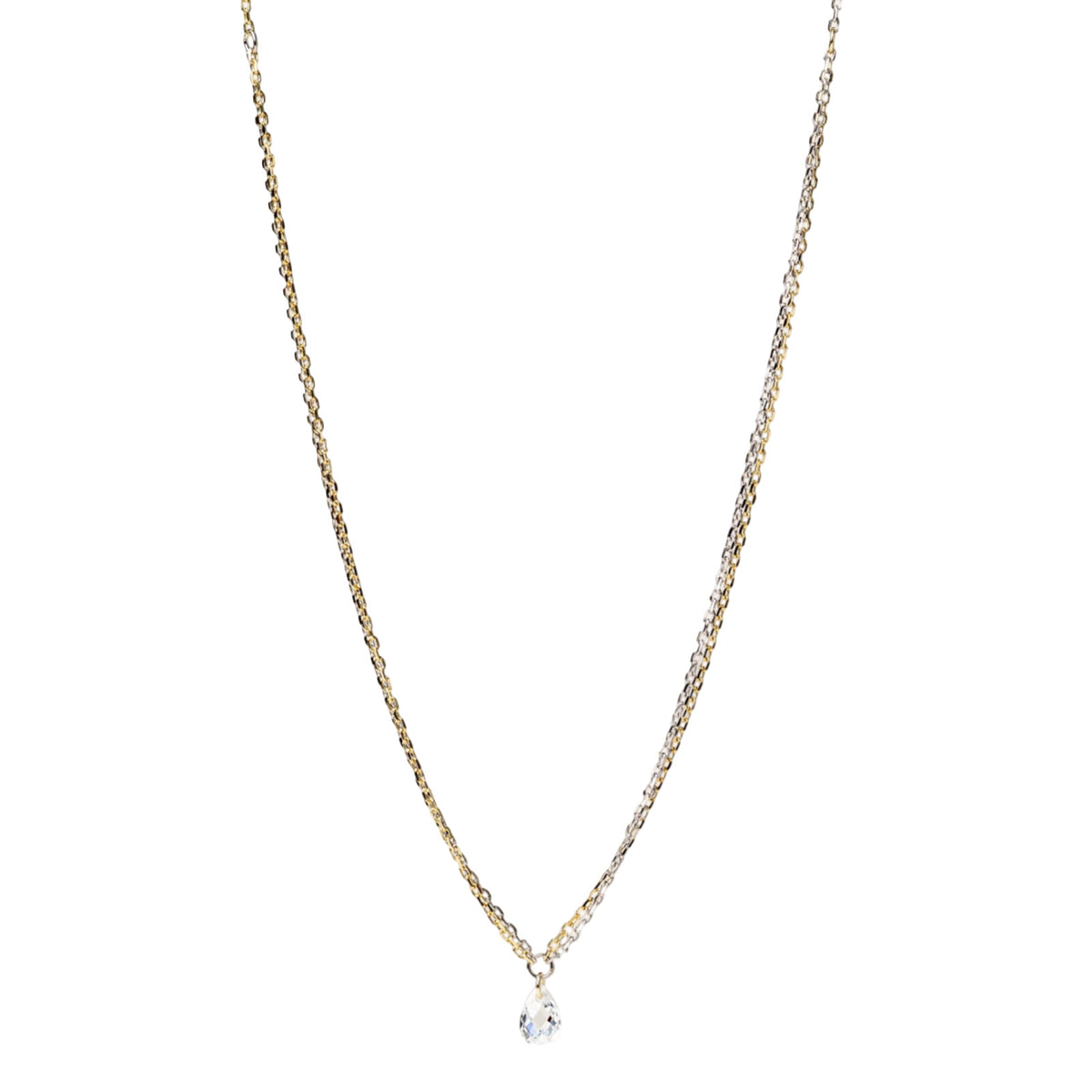 Collana catena Alisia Ambo in argento bicolore e zircone MISURA UNICA