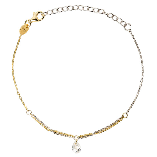 Bracciale catena Alisia Ambo in argento bicolore e zircone 18,5 cm