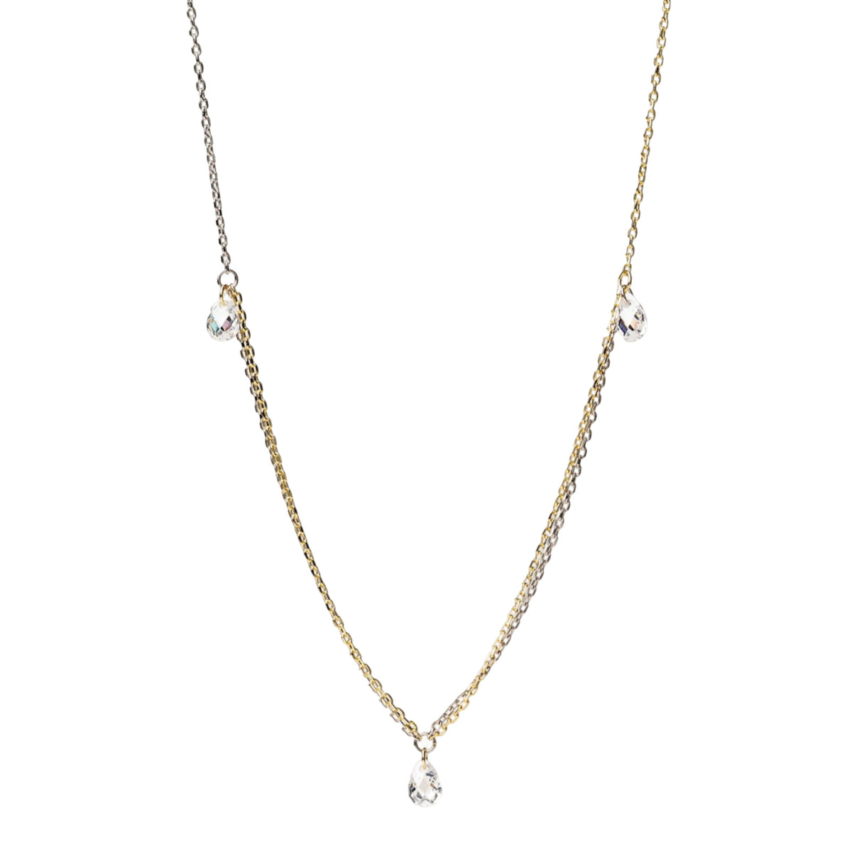 Collana catena Alisia Ambo in argento bicolore e zirconi MISURA UNICA
