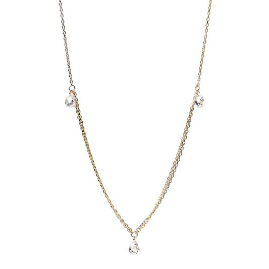 Collana catena Alisia Ambo in argento bicolore e zirconi MISURA UNICA