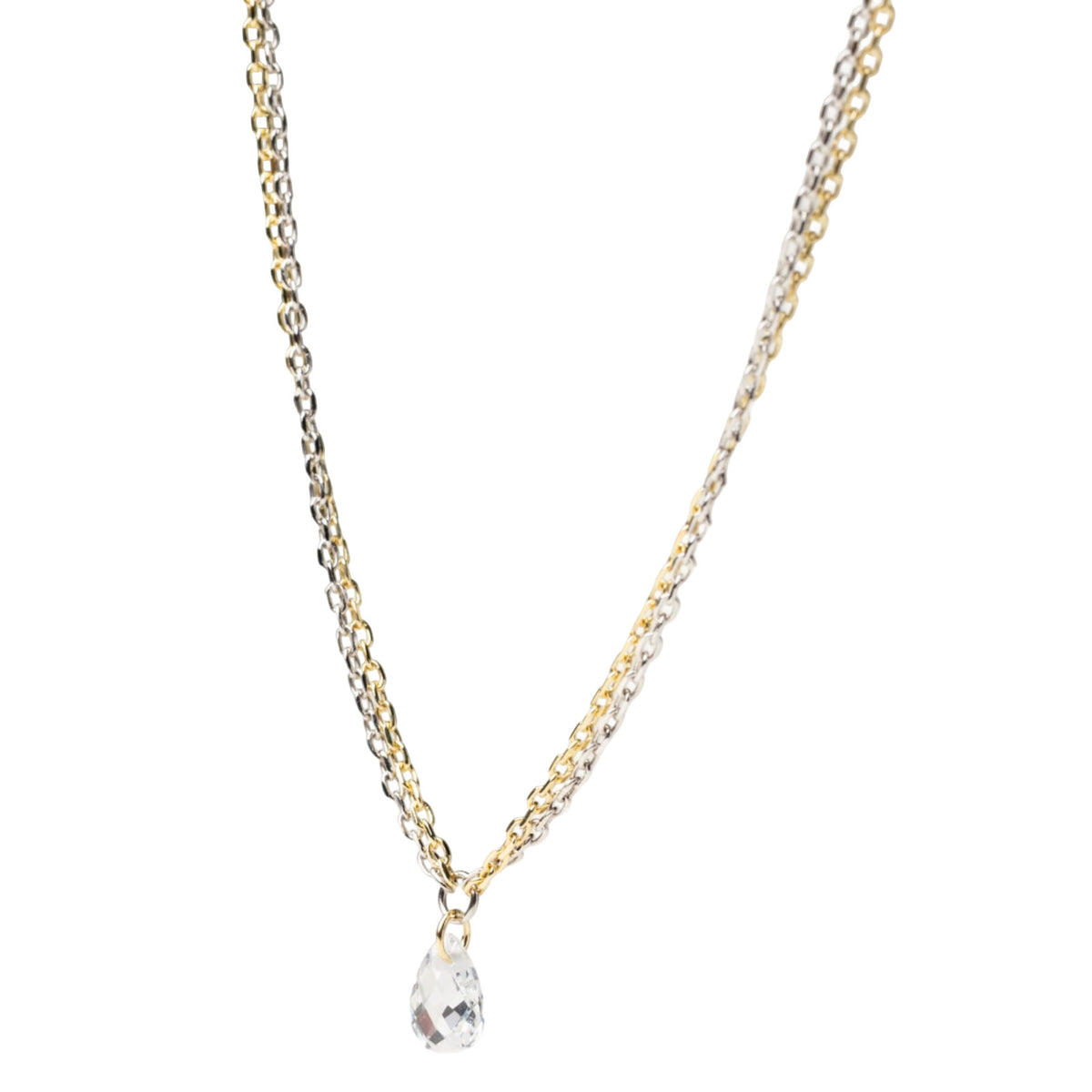 Collana catena Alisia Ambo in argento bicolore e zirconi MISURA UNICA