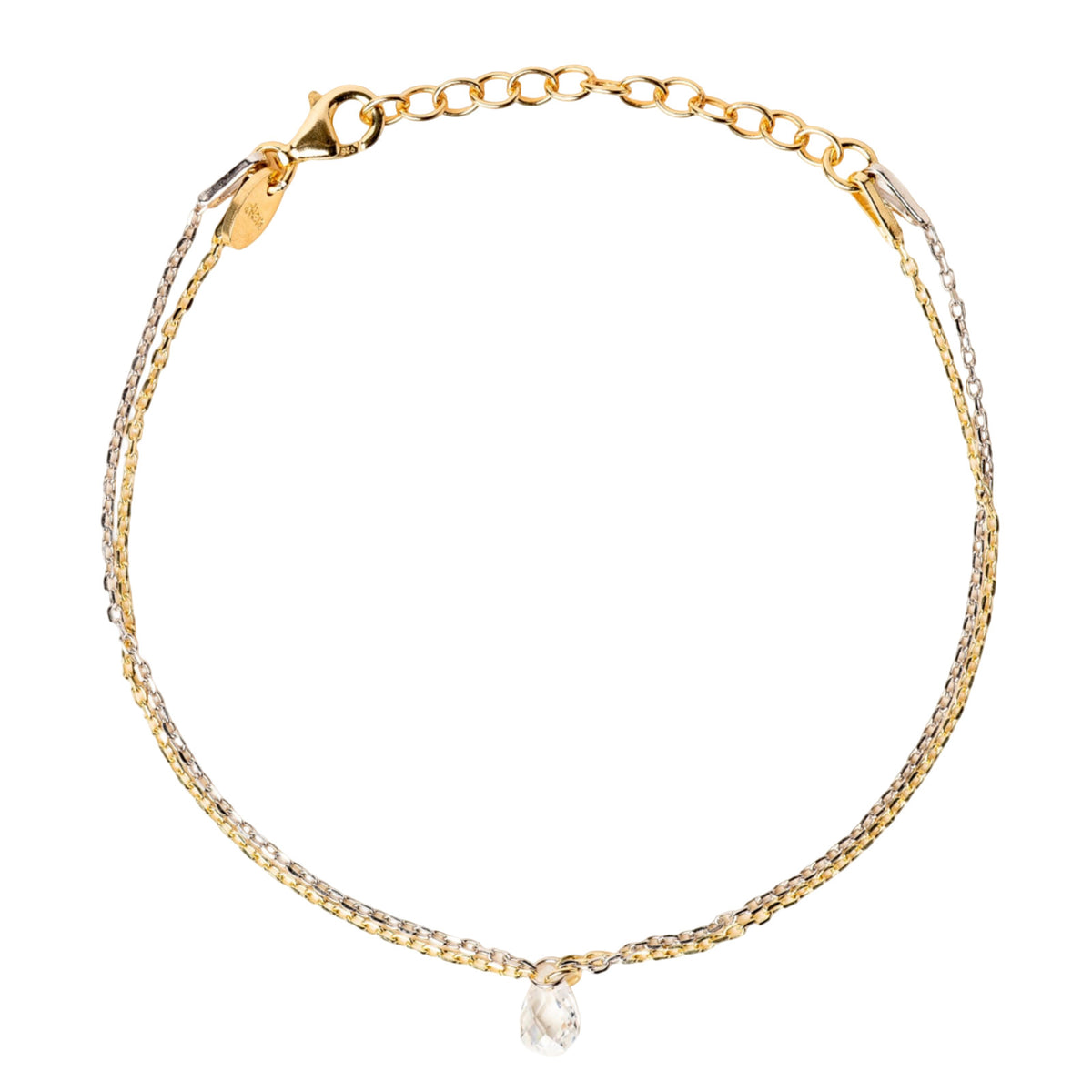 Bracciale catena Alisia Ambo in argento bicolore e zircone 18,5 cm