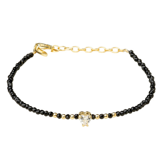 Bracciale Alisia interv in argento spinello e zircone cuore 18,5 cm