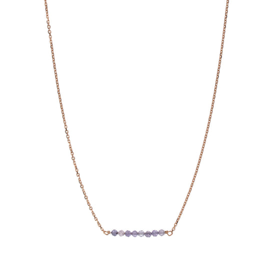 Collana girocollo Alisia argento rosé con fila di tanzanite MISURA UNICA