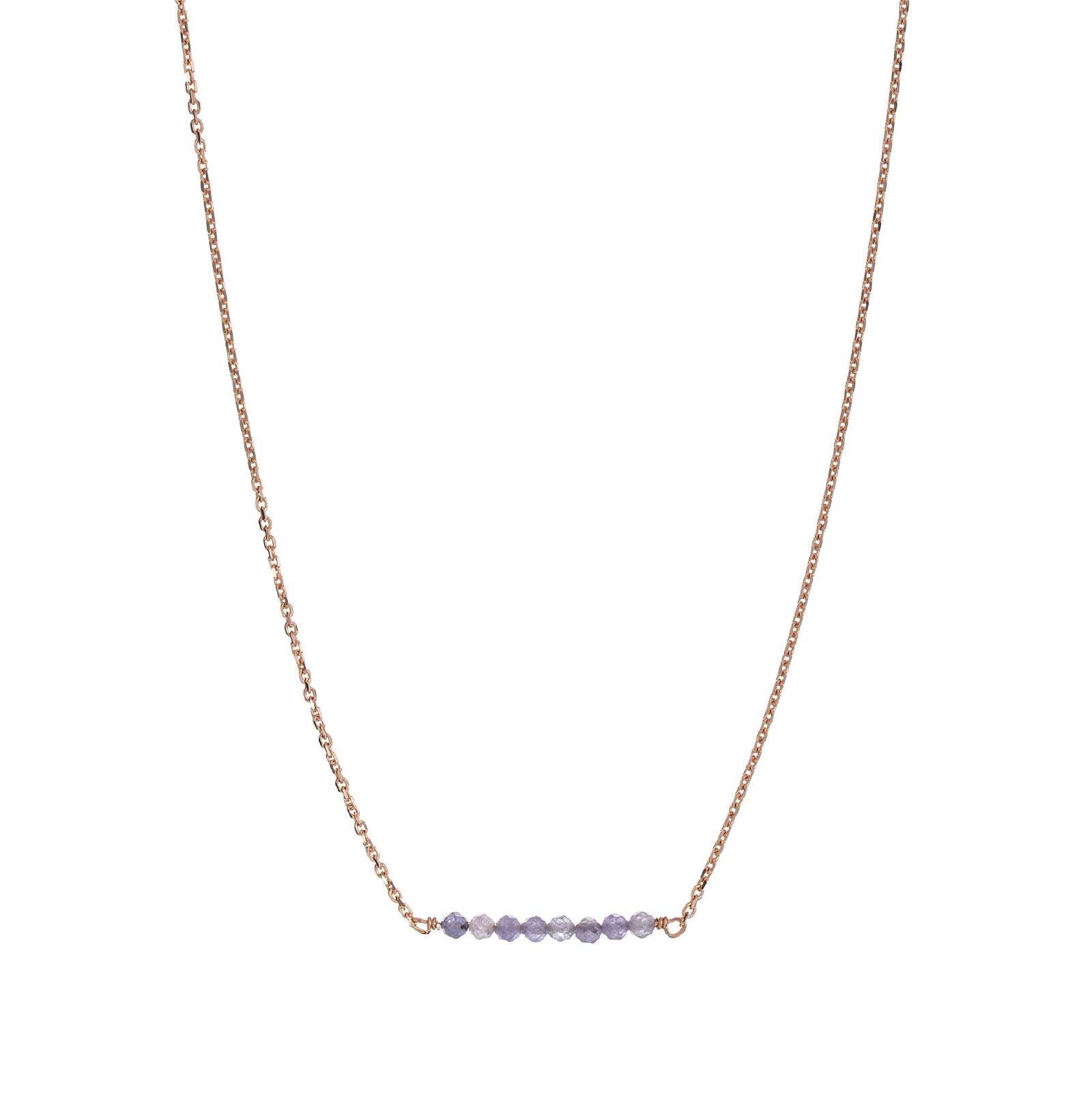 Collana girocollo Alisia argento rosé con fila di tanzanite MISURA UNICA