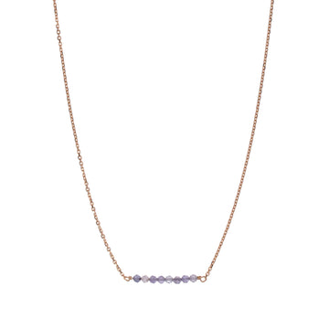 Collana girocollo Alisia argento rosé con fila di tanzanite MISURA UNICA