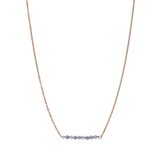 Collana girocollo Alisia argento rosé con fila di tanzanite MISURA UNICA