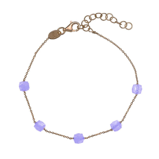 Bracciale donna Alisia in argento dorato 5 tanzaniti viola AL2534-ORO-TANZANITE-1