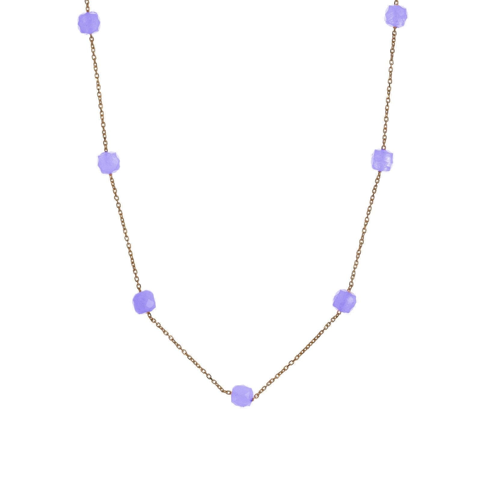 Collana donna Alisia in argento dorato 7 tanzaniti viola AL2535-ORO-TANZANITE-1