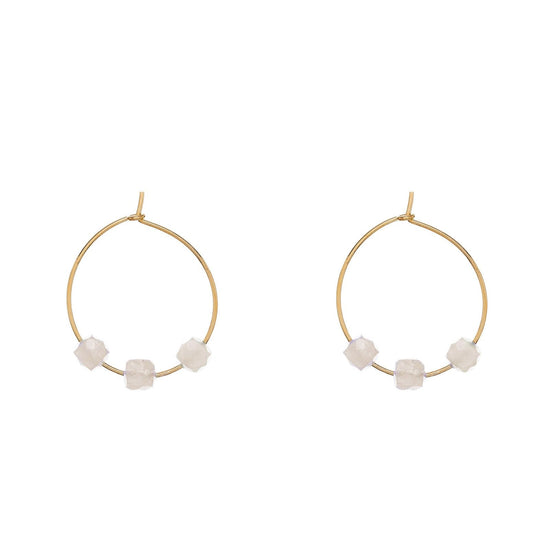 Orecchini cerchio donna Alisia in argento dorato 3 labradorite AL2537-ORO-LABRADORITE-1