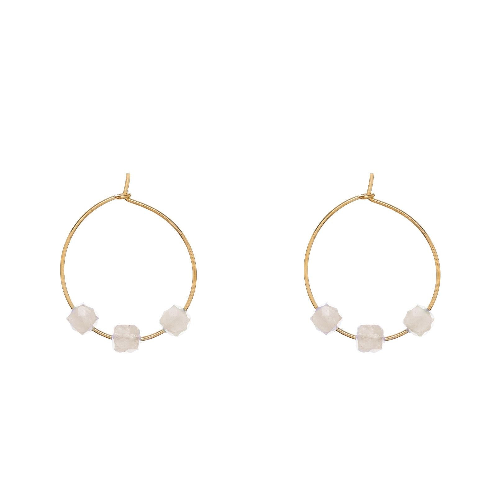 Orecchini cerchio donna Alisia in argento dorato 3 labradorite AL2537-ORO-LABRADORITE-1