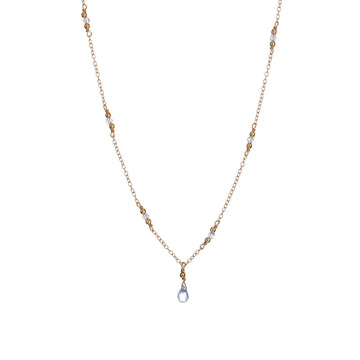 Collana donna Alisia in argento dorato con cristalli azzurri e goccia AL4429-ORO-AZZURRO-1