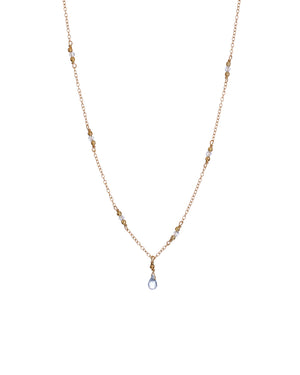 Collana girocollo da donna Alisia in argento 925 dorato con cristalli azzurri e uno a goccia AL4429-ORO-AZZURRO