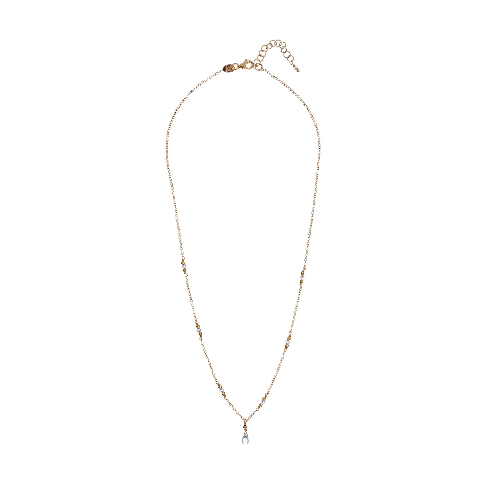 Collana donna Alisia in argento dorato con cristalli azzurri e goccia AL4429-ORO-AZZURRO