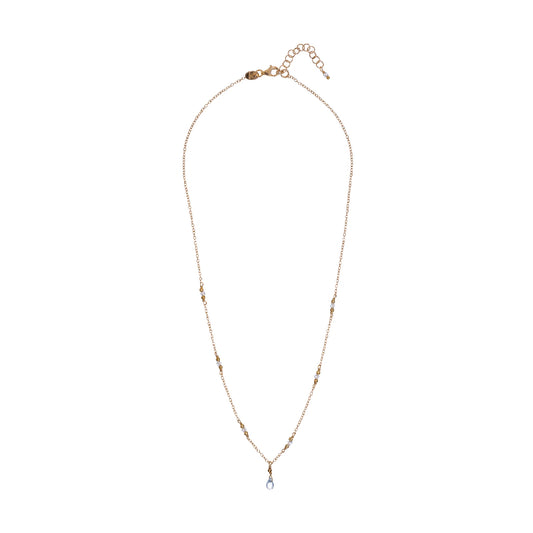 Collana donna Alisia in argento dorato con cristalli azzurri e goccia AL4429-ORO-AZZURRO