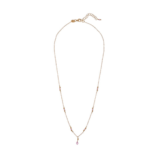 Collana donna Alisia in argento dorato con cristalli rosa e goccia AL4429-ORO-ROSA
