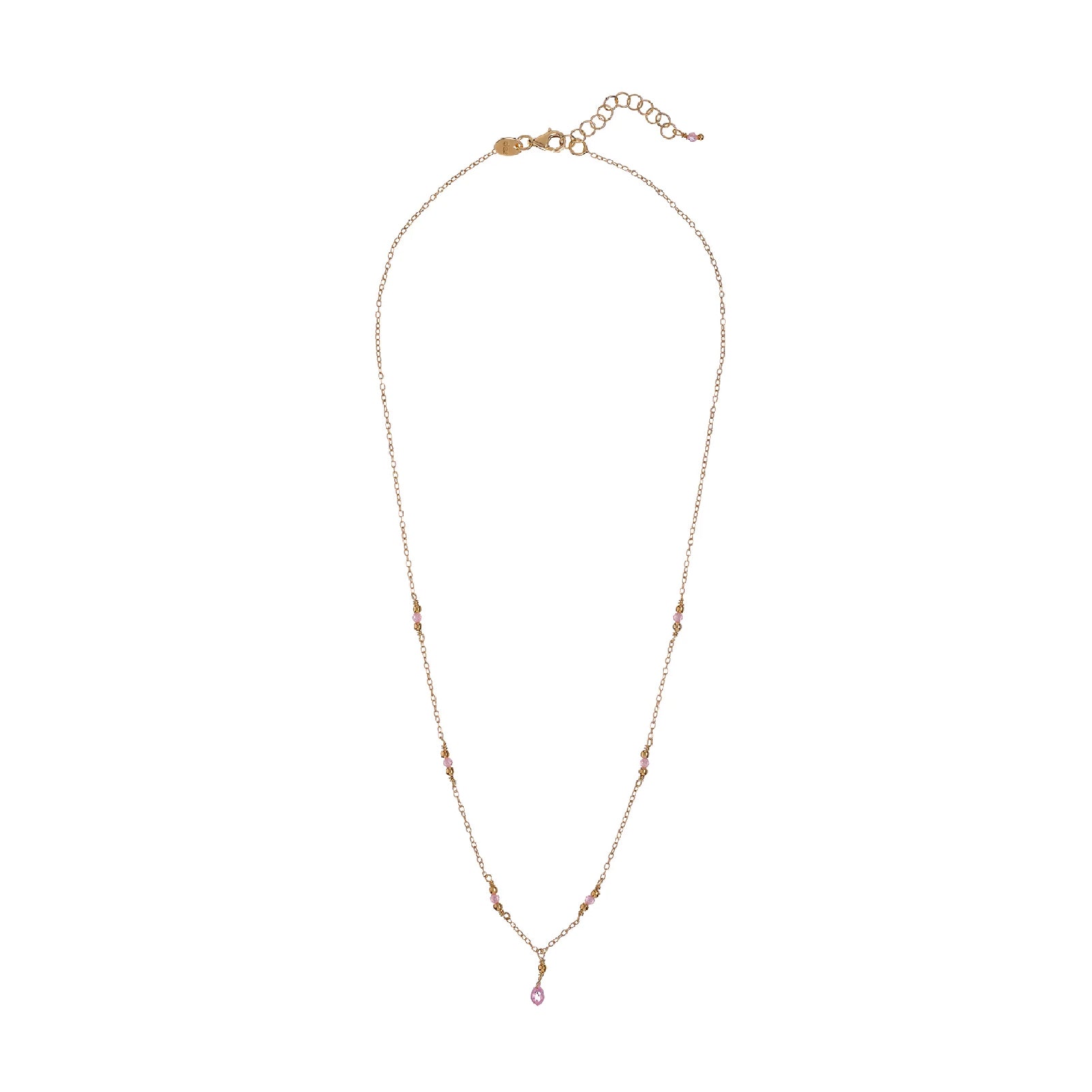 Collana donna Alisia in argento dorato con cristalli rosa e goccia AL4429-ORO-ROSA