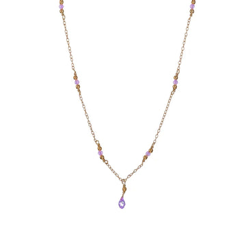 Collana donna Alisia in argento dorato con cristalli viola e goccia AL4429-ORO-VIOLA-1