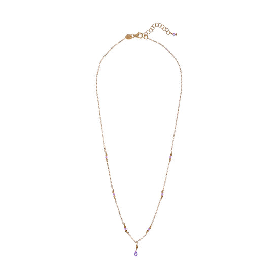 Collana donna Alisia in argento dorato con cristalli viola e goccia AL4429-ORO-VIOLA