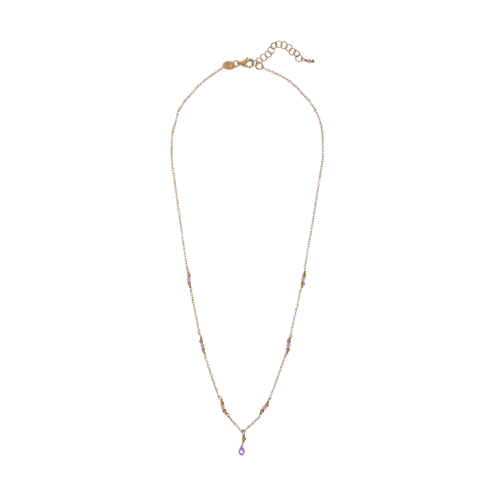 Collana donna Alisia in argento dorato con cristalli viola e goccia AL4429-ORO-VIOLA