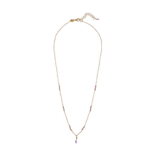 Collana donna Alisia in argento dorato con cristalli viola e goccia AL4429-ORO-VIOLA