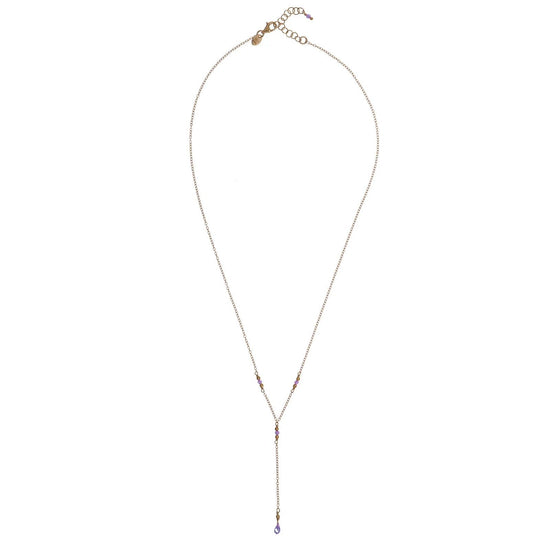 Collana a Y donna Alisia in argento dorato con cristalli viola e goccia AL4430-ORO-VIOLA-2
