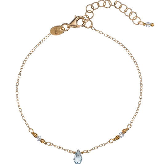 Bracciale donna Alisia in argento dorato con cristalli azzurri e goccia AL4431-ORO-AZZURRO-1