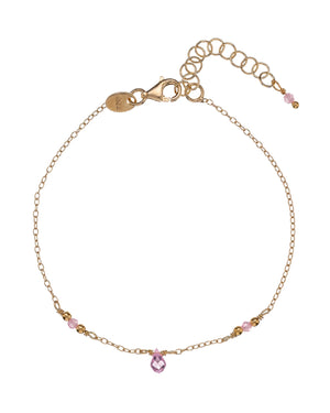Bracciale catena da donna Alisia in argento 925 dorato con cristalli rosa e uno a goccia AL4431-ORO-ROSA