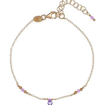 Bracciale donna Alisia in argento dorato con cristalli viola e goccia AL4431-ORO-VIOLA-1