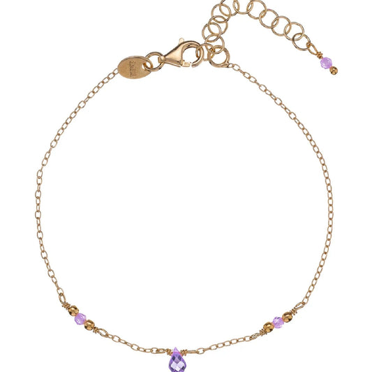 Bracciale donna Alisia in argento dorato con cristalli viola e goccia AL4431-ORO-VIOLA-1
