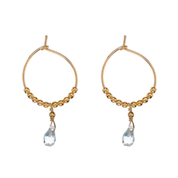 Orecchini cerchio donna Alisia in argento dorato con sfere e cristallo azzurro AL4433-ORO-AZZURRO-1