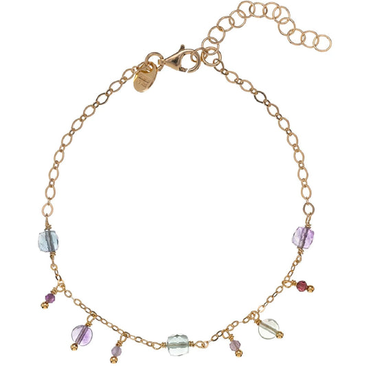 Bracciale donna Alisia in argento dorato con ciondoli di fluorite AL4520-ORO-1