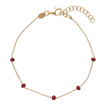 Bracciale donna Alisia in argento dorato 5 pietre bordeaux AL879-ORO-BORDEAUX-1
