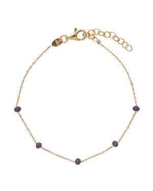 Bracciale catena da donna Alisia in argento 925 dorato con 5 pietre di colore grigio AL879-ORO-GRIGIO