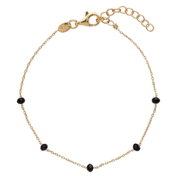 Bracciale donna Alisia in argento dorato 5 pietre nere AL879-ORO-NERO-1