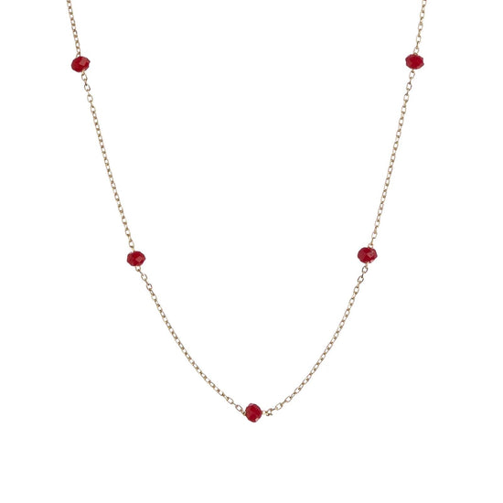 Collana donna Alisia in argento dorato 8 pietre bordeaux AL880-ORO-BORDEAUX-1