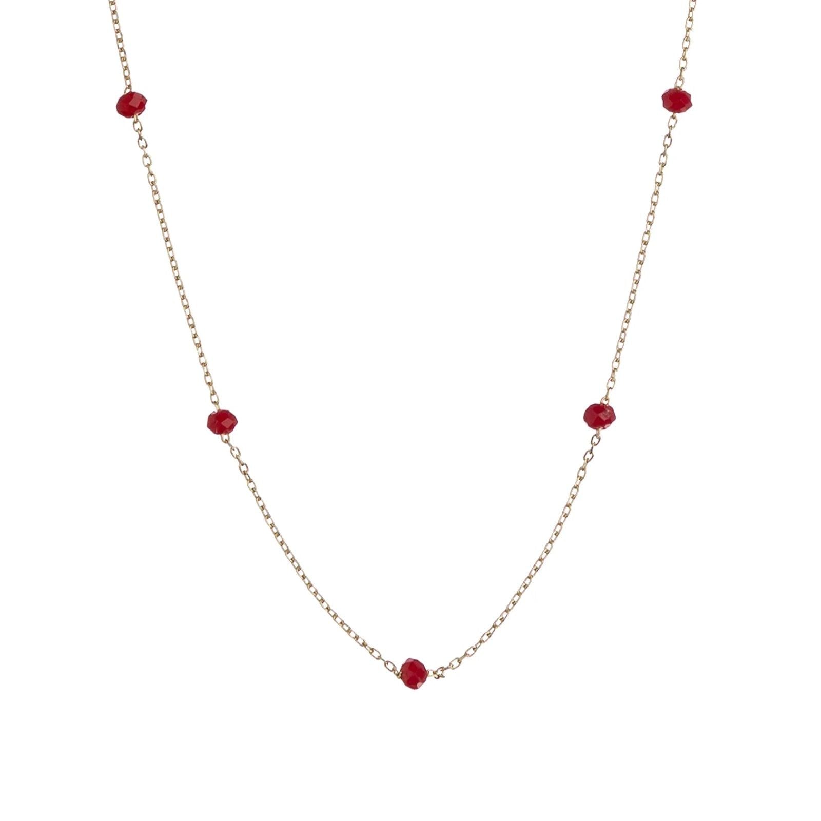 Collana donna Alisia in argento dorato 8 pietre bordeaux AL880-ORO-BORDEAUX-1