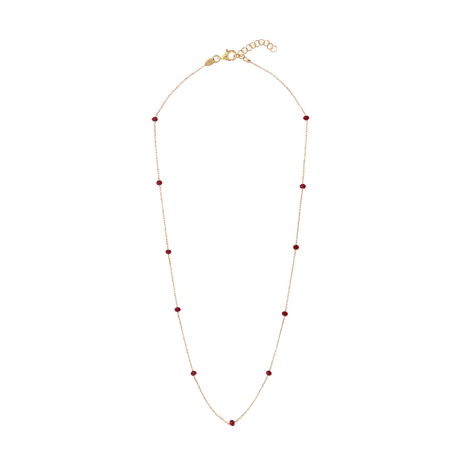 Collana donna Alisia in argento dorato 8 pietre bordeaux AL880-ORO-BORDEAUX