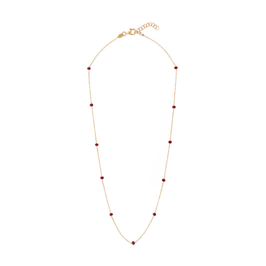 Collana donna Alisia in argento dorato 8 pietre bordeaux AL880-ORO-BORDEAUX