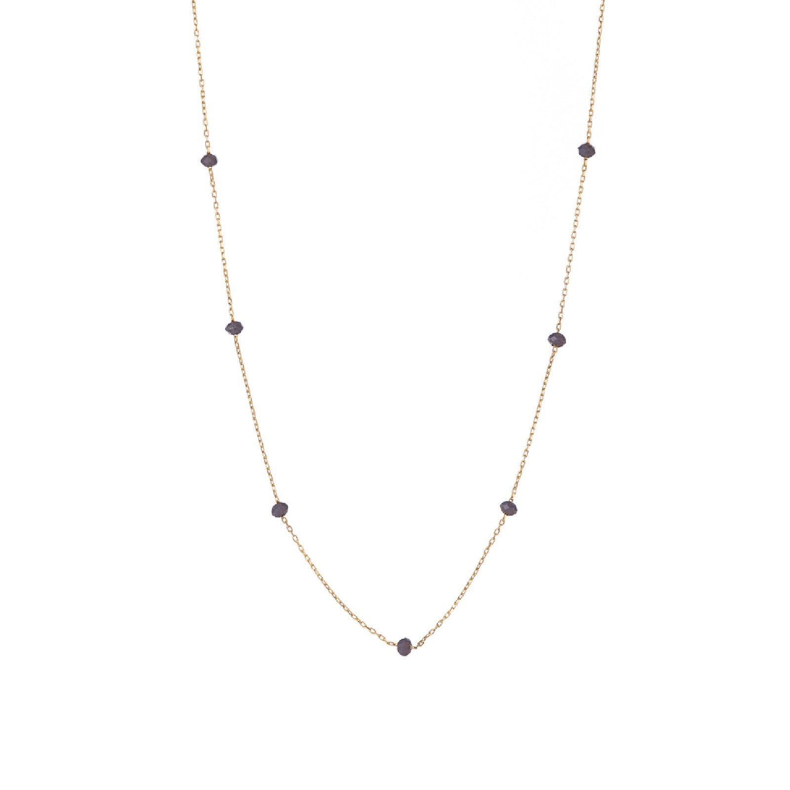Collana donna Alisia in argento dorato 8 pietre grigie AL880-ORO-GRIGIO-1