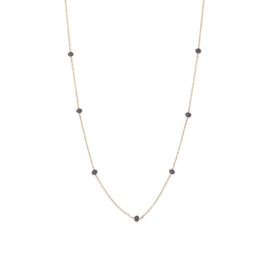Collana donna Alisia in argento dorato 8 pietre grigie AL880-ORO-GRIGIO-1