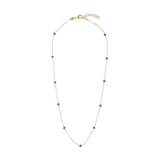 Collana donna Alisia in argento dorato 8 pietre grigie AL880-ORO-GRIGIO