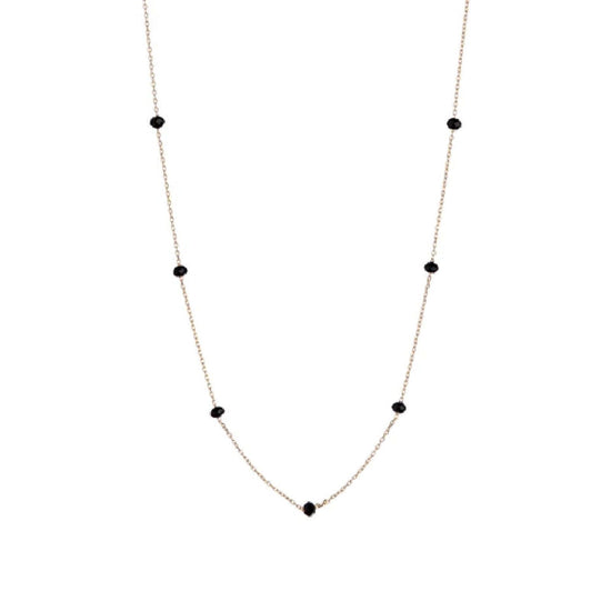 Collana donna Alisia in argento dorato 8 pietre nere AL880-ORO-NERO-1