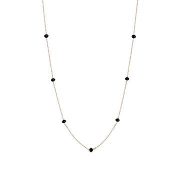 Collana donna Alisia in argento dorato 8 pietre nere AL880-ORO-NERO-1