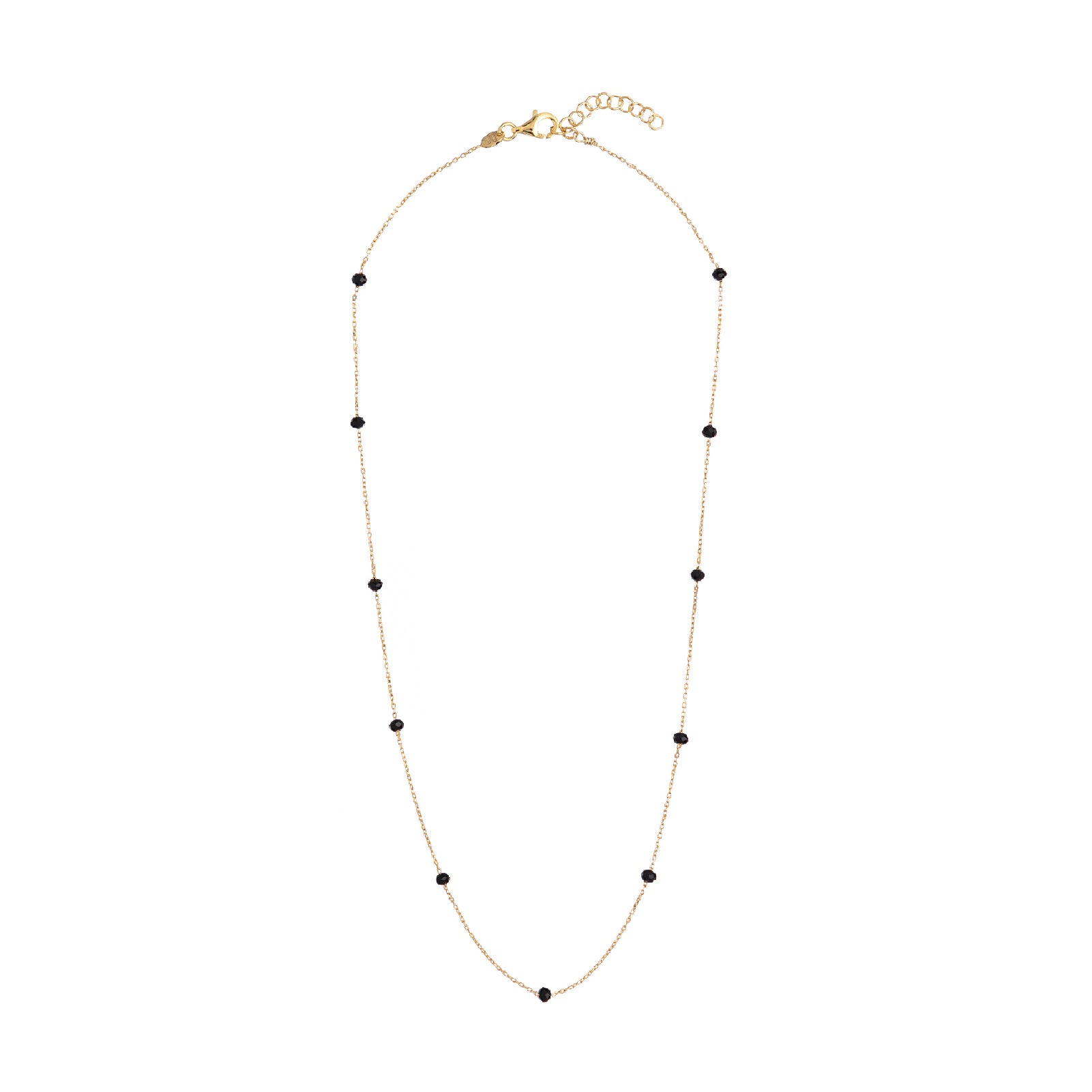 Collana donna Alisia in argento dorato 8 pietre nere AL880-ORO-NERO